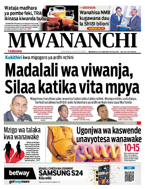 Magazeti ya leo jumatatu juni 10, 2024